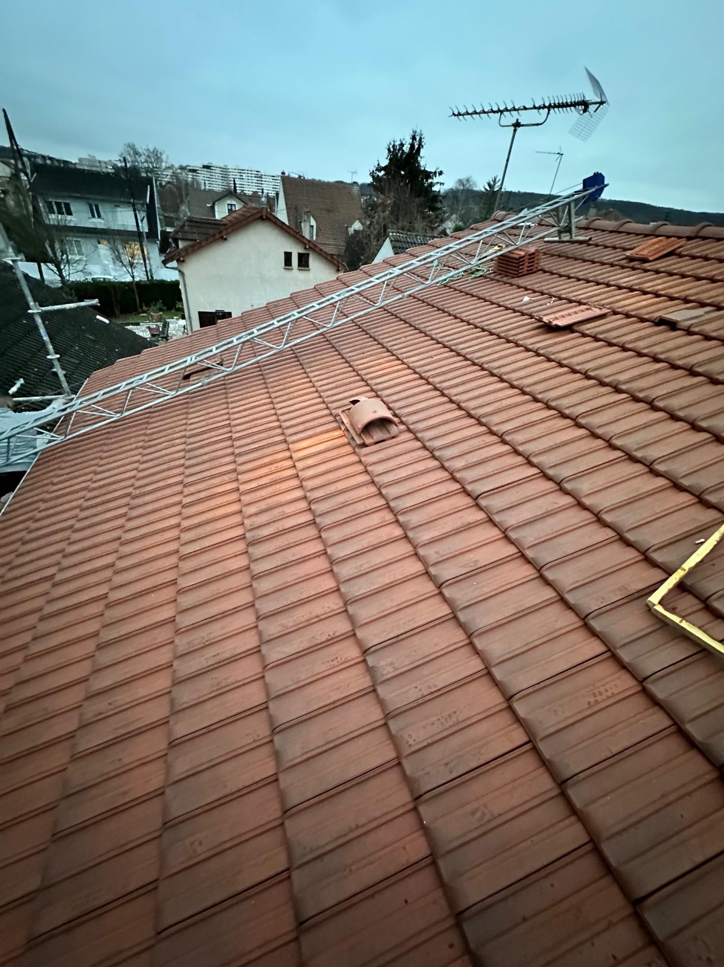 Chantier novembre / Décembre 2024 toiture 2 pents tuile mécanique